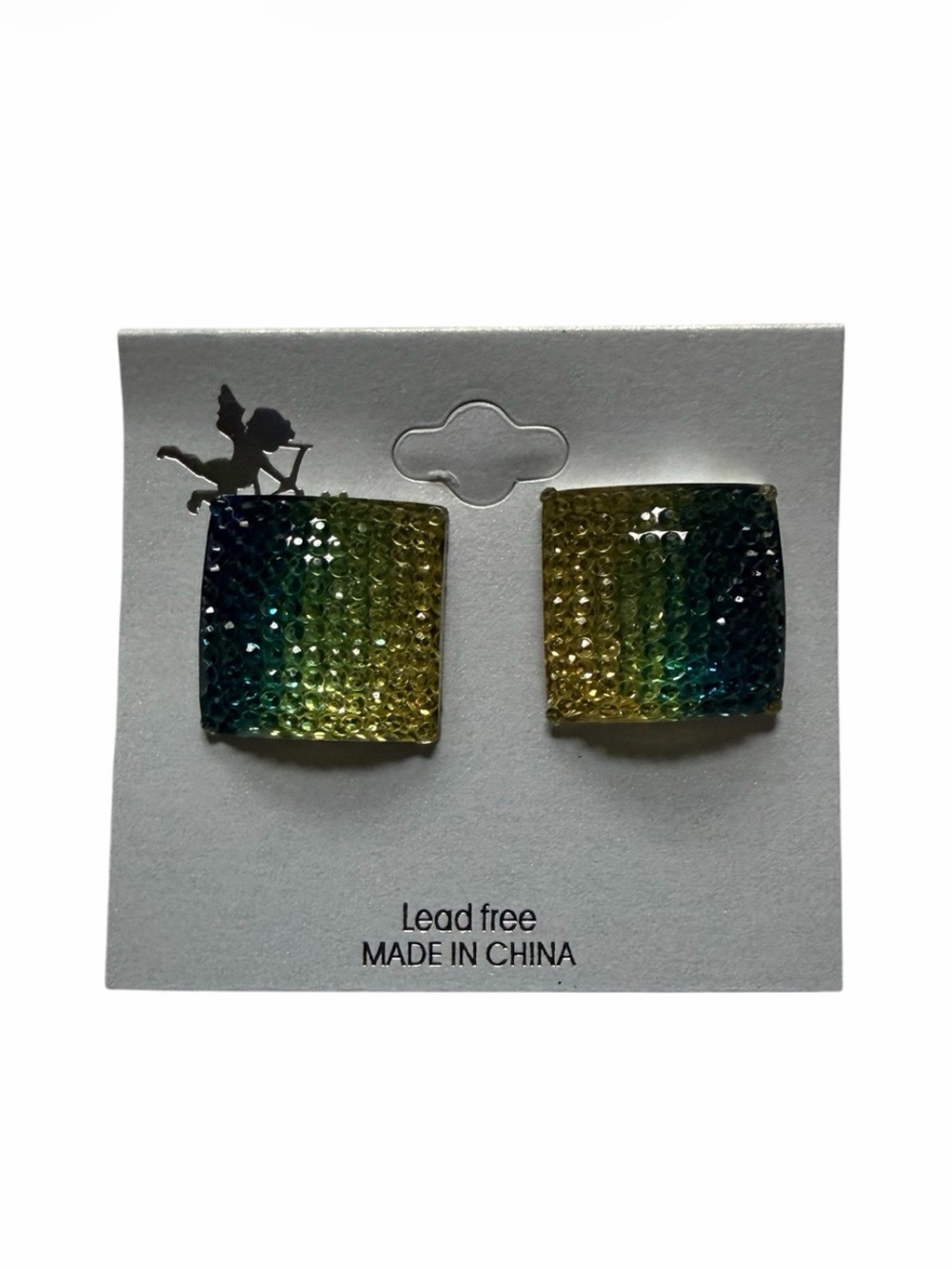 Square Bling Stud Earrings